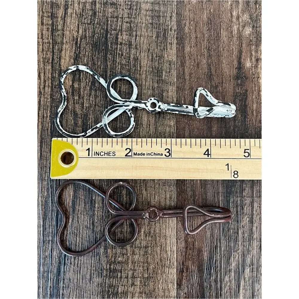 Shabby Chic Heart Wall Hooks Holders Chippy Country Wall Decor Small White Brown
